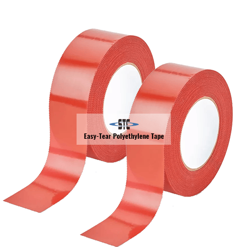 Easy-Tear Red Polyethylene Tape – Professional Grade