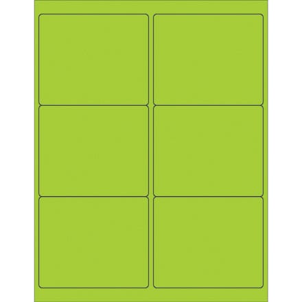 LL178GN Fluorescent Labels 4" x 2"