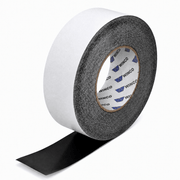 Roll of  ST-434 Winco black splicing tape on a white background