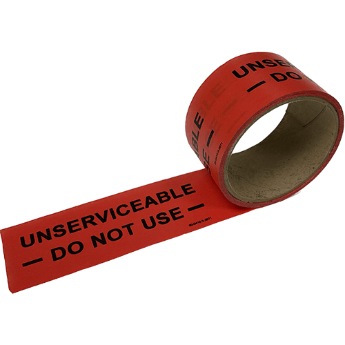"Unserviceable" Maintenance Tape