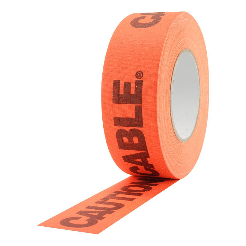 Custom Tapes Fluorescent Orange Printed Gaffers Caution Cable Tape